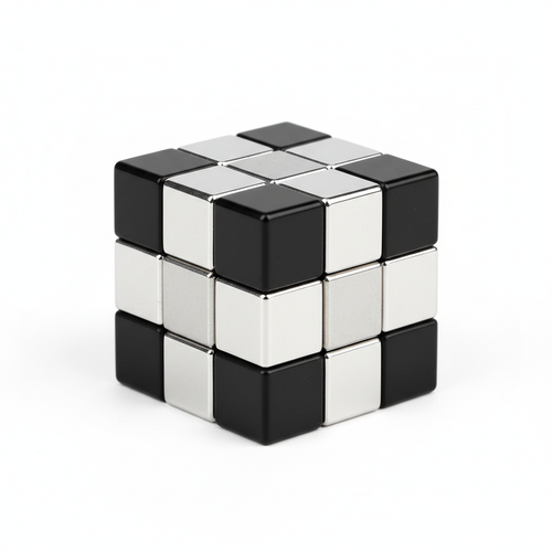 Black and silver infinity cube fidget toy